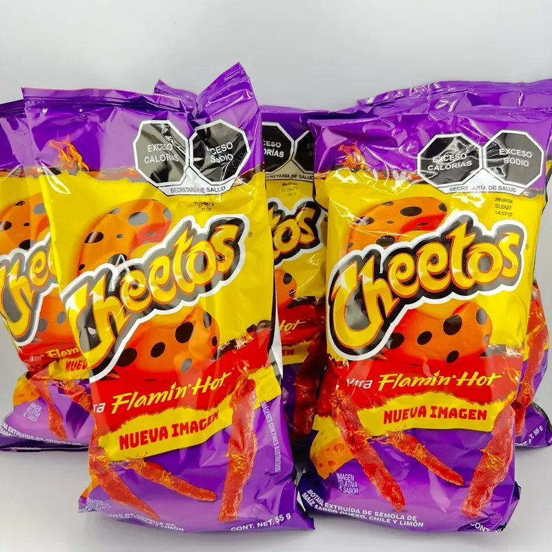 10PACK Cheetos flamin Crispy Crunchy Spice Chilli hot MEXICAN CHIPS Spicy Snack 55grs ea