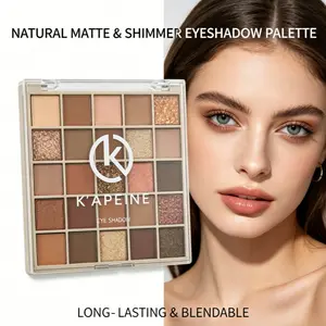 Kapeine 25 Color Eyeshadow Palette, Matte and Shimmer Textures, Nude Shades, High Pigment Waterproof, Ideal for Day and Night Makeup