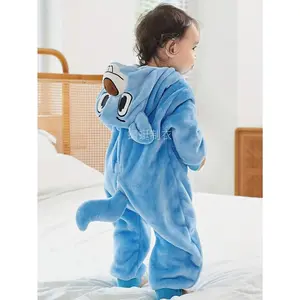 Boys' Zip-Up Baby Onesie - Thick Warm Newborn Infant Top, Cute Bear Design, Loose Fit, Easy Diaper Changes, Ideal for Cold Weather Outdoors, Zip-Up Boys' Jumpsuits
