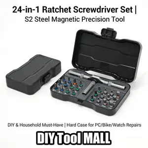 24-in-1 Ratchet Screwdriver Set, S2 Steel Magnetic Precision Screwdriver Kit with Hard Case, Multi-Function Repair Tool for DIY, Household, PC, Bike, Watch, Furniture Assembly