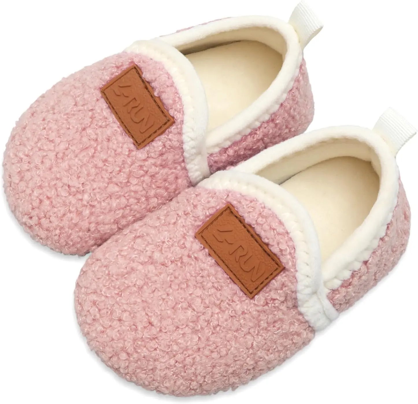 Toddler Indoor Cozy Slipper Style Fleece House Shoes - Knitted Upper, Removable Insole, Rubber Sole, Soft Winter Warm Sock-Style Shoes for Kids (Ideal Gift), Cozy Sliper Style, Slip-On Closure