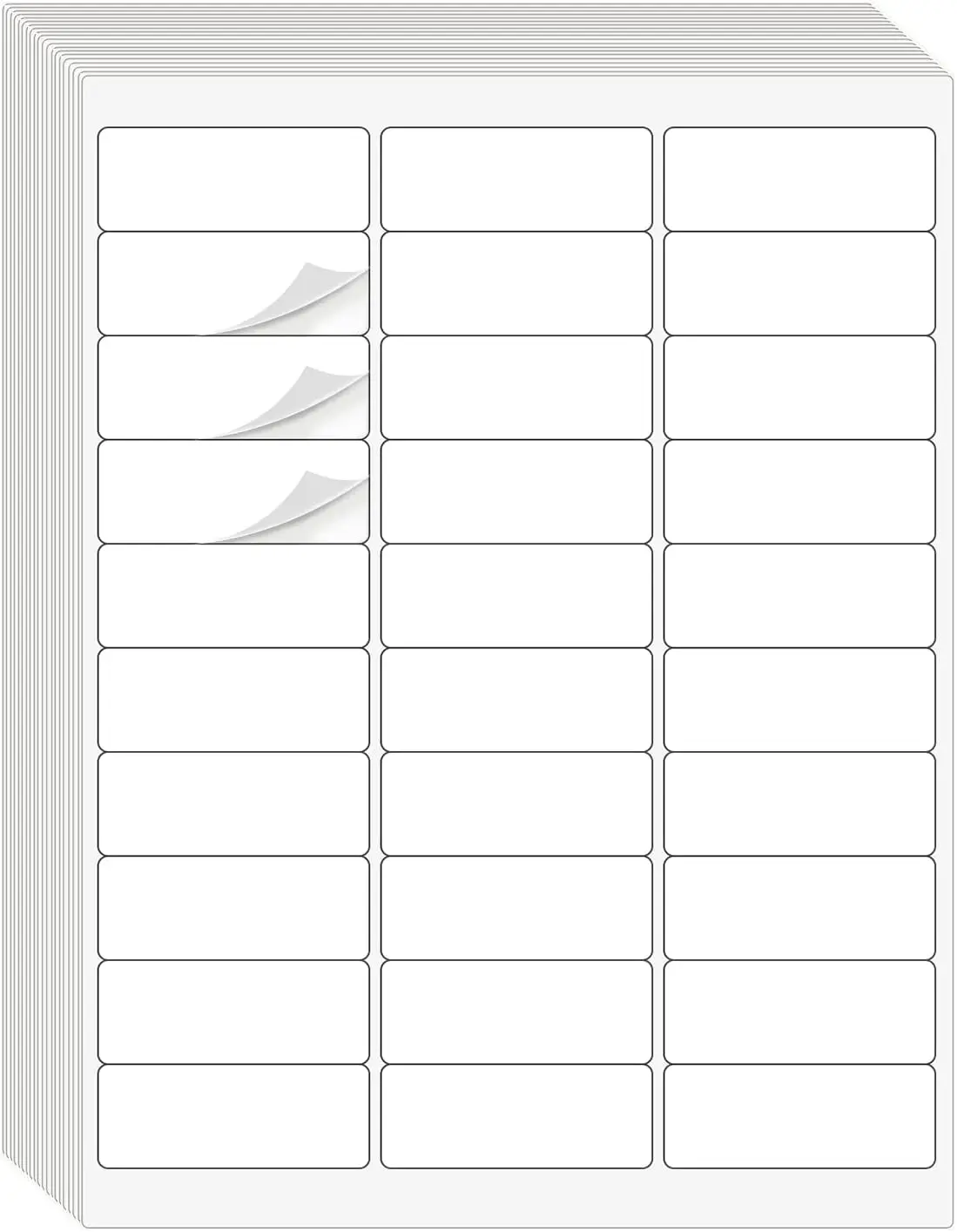 White Office Mailing Address Labels, 8.5in×11in Sheets (30 Labels/Sheet, 900 Total), Compatible with Laser & Inkjet Printers, Sticker Paper