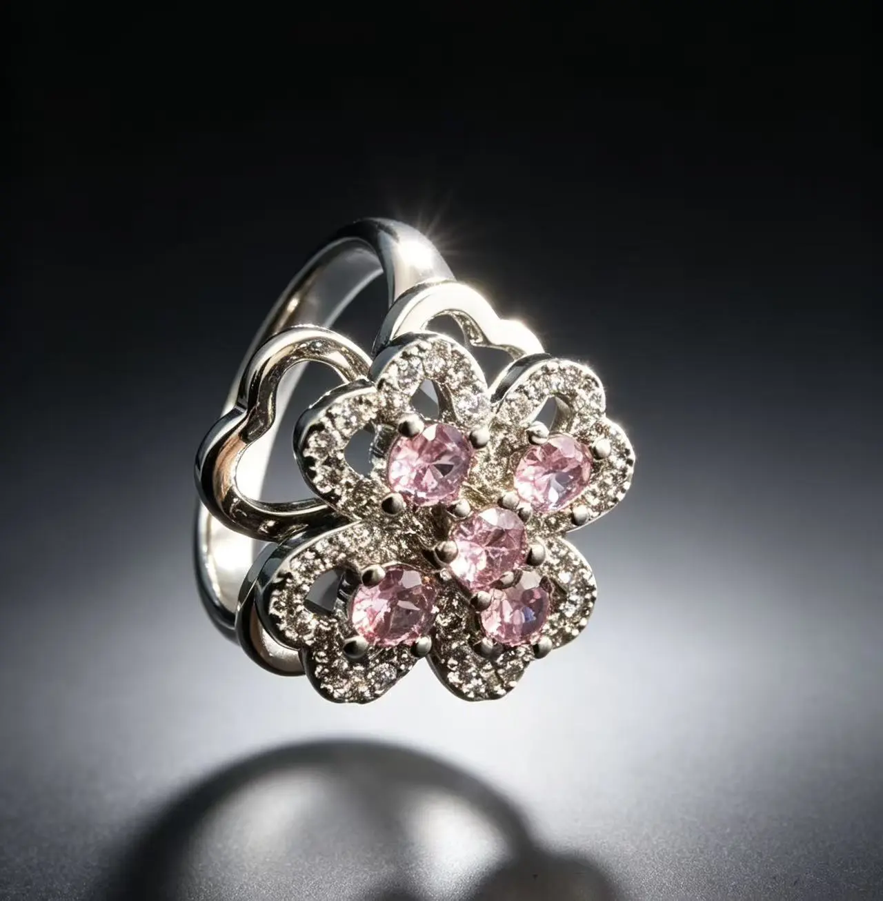 New fashionable gold and silver rotating ring