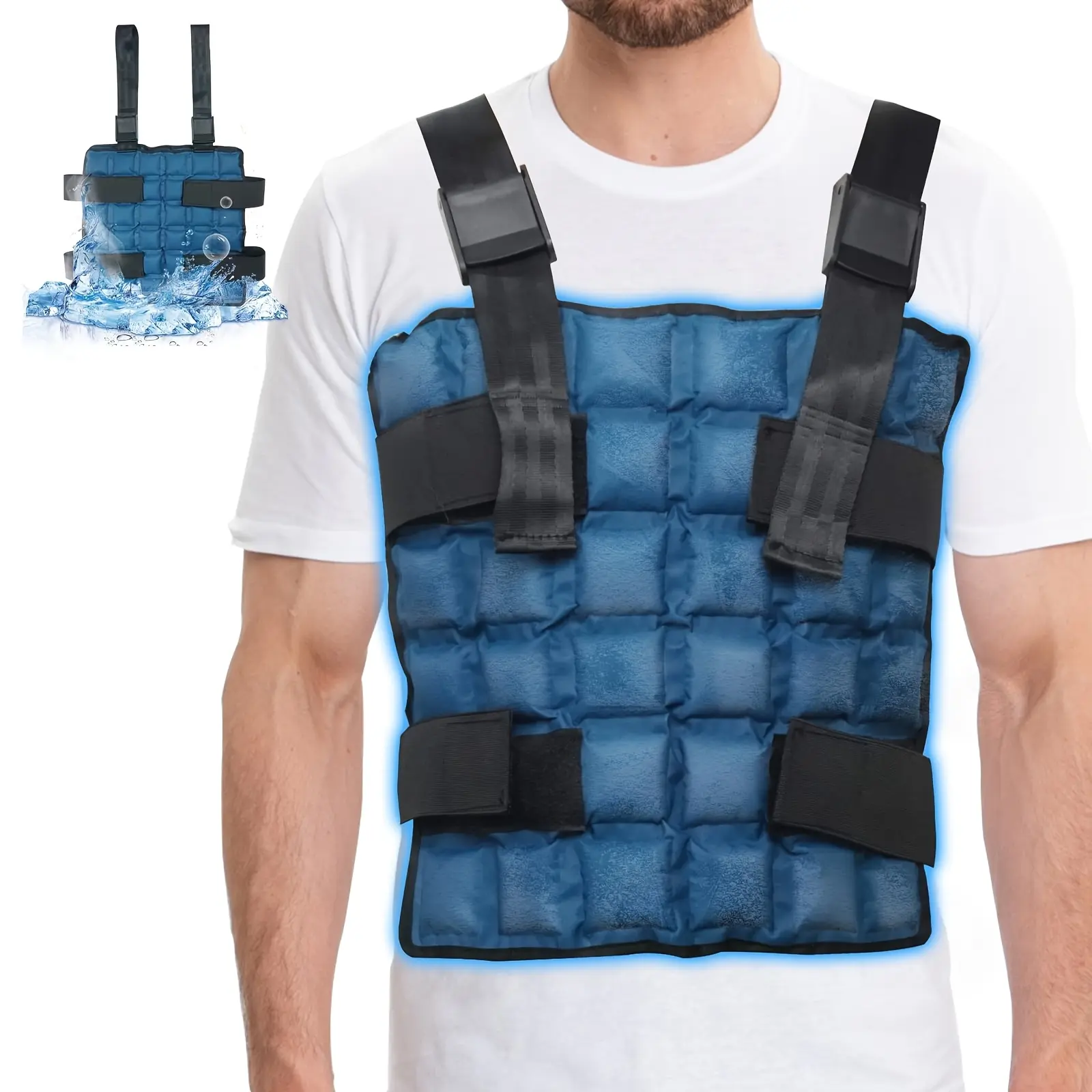 Men's Summer Running Cooling Vest, Sleeveless Vest, Reusable Body Ice Pack for Hot Weather, Cool Pack for Workers in Heat, Ideal for Outdoor Activities, Athletic Outdoor Vests, Runners Vest, Sports Vest, Sporty Vest, Summer Active Wear