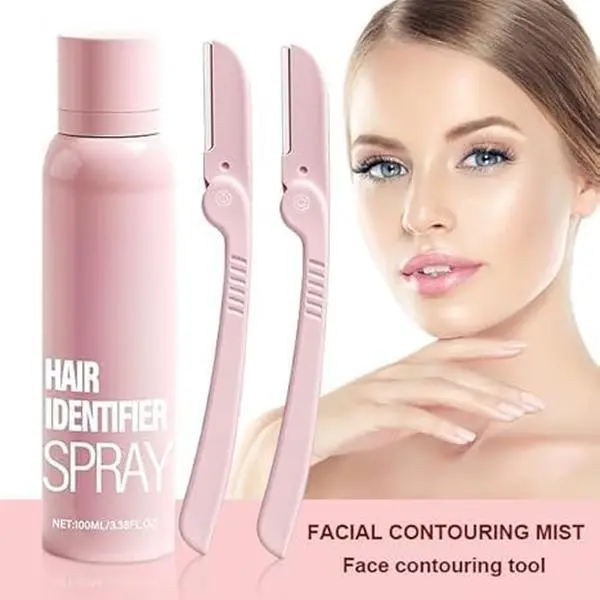 Hair Identifier Spray for Face Shaving, Hair Identifying Spray, Face Hair Identifier Spray, Moisturizing and Skin Care Dermaplaner Set Spray