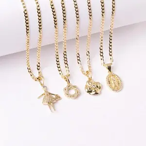 14K Gold Laminated Pendant Necklace Collection – 2mm Cuban Link Chain – 16¨20¨22¨