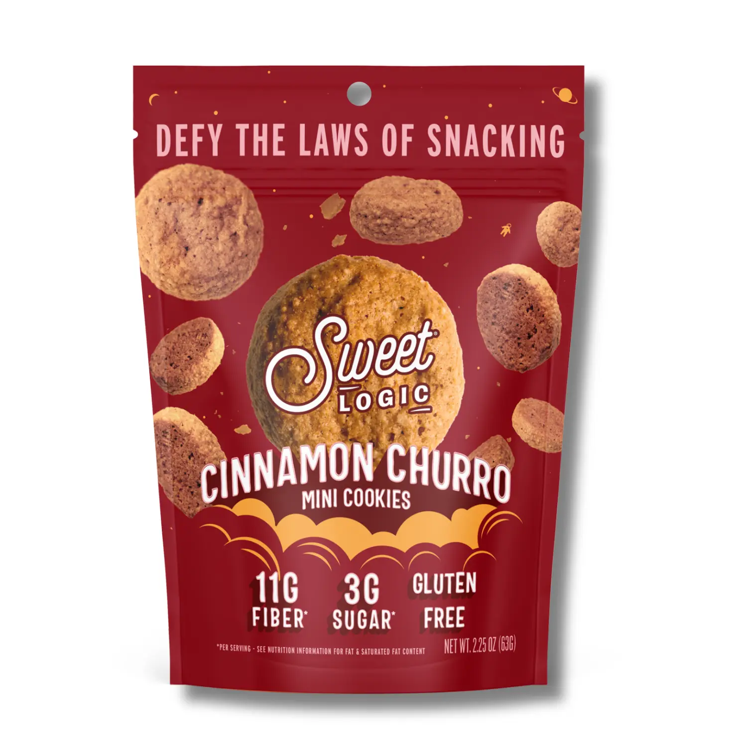 Sweet Logic Mini Cookies - Cinnamon Churro Cookies - Nut Free - Gluten Free Snacks - Keto - High Fiber - Non-GMO - Low Sugar - Low Carbs - Diabetic & Gut Friendly Desserts