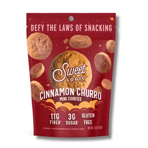 Sweet Logic Mini Cookies - Cinnamon Churro Cookies - Nut Free - Gluten Free Snacks - Keto - High Fiber - Non-GMO - Low Sugar - Low Carbs - Diabetic & Gut Friendly Desserts