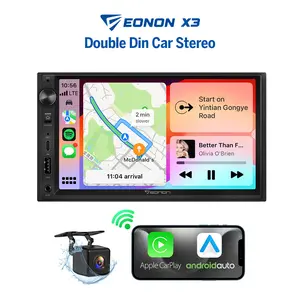 Eonon 7'' Double Din Car Stereo Wireless CarPlay & Wireless Android Auto Car Audio Receivers with Backup Camera, Built in DSP, Bluetooth, MirrorLink, SWC, FM/AM, Fast Charge, Jumpstart Sale - X3