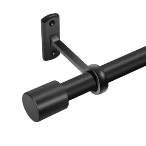 Curtain Rods for Windows 66 to 120 Inches, Adjustable 1 Inch Black Curtain Rod for Outdoor Indoor, Modern Heavy Duty Drapery Rod, Ceiling Mounted Room Divider, All Metal, Easy Install