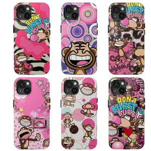 Monkey Don't burst My Bubble Two-In-One Drop-Resistant Mobile Phone Case Protection, Shockproof For IPhone 17-11, Pro Max, Pro Plus, and Samsung S26 25 24 23 Safety Case