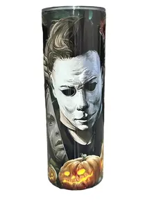 Michael Myers Horror Pumpkin Patch - 20oz oz 20 oz. 20oz. Skinny Sublimation Tumbler Water Bottles - Amy's Tumbler Junkies - Your Favorite Tumbler Shop!Water Bottles