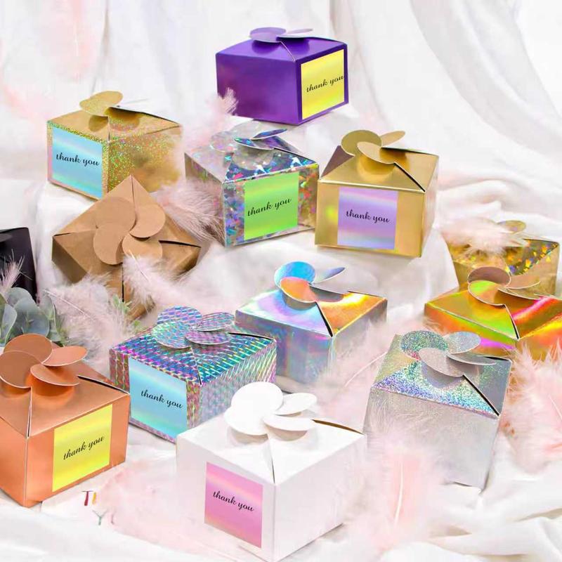 STARBOLING Square Thermal Labels Stickers 2" x 2", Holographic Thermal Stickers Labels, Glitter Self-Adhesive Direct Thermal Label for Small Business- Holographic