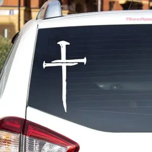 Three Nail Cross Vinyl Decal Sticker, Jesus, Christian, Christianity, Love, Prayer, Bible, Religion, God, Vinyl Decal Sticker For Cars, Laptops, Mugs, Tumblers