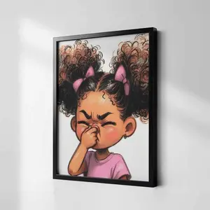 Boujee Stank Face 2-Piece Set. Black Bathroom Art Print. - NO FRAME