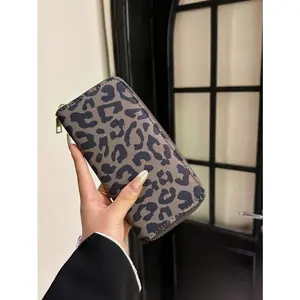 New Vintage Leopard Print Long Zipper Wallet for Women, Multi-Card Slot Anti-Theft Clutch with Phone & Coin Pocket, Card Holder & Money Purse