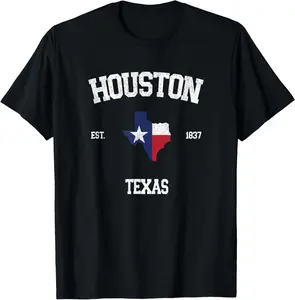houston T-Shirt Pure Cotton Graphic Tees Menswear Top: Gifts for Men & Women