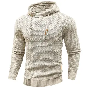 Zaitun Mens Hooded Sweatshirt Long Sleeve Solid Knitted Hoodie Pullover Sweater TikTokShopBlackFriday Christmas gift