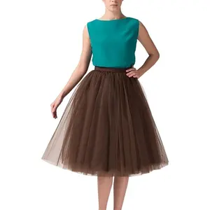 Women's Layered A Line Elastic Waistband Tutu Tulle Prom Party Skirt