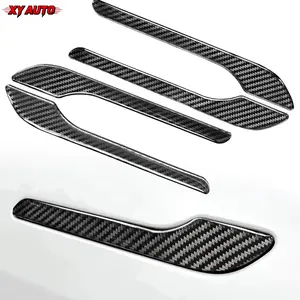 4PCS Matte Carbon Fiber Door Handle Covers, Decorative Protective Accessories Compatible with Tesla Model 3 and Model Y