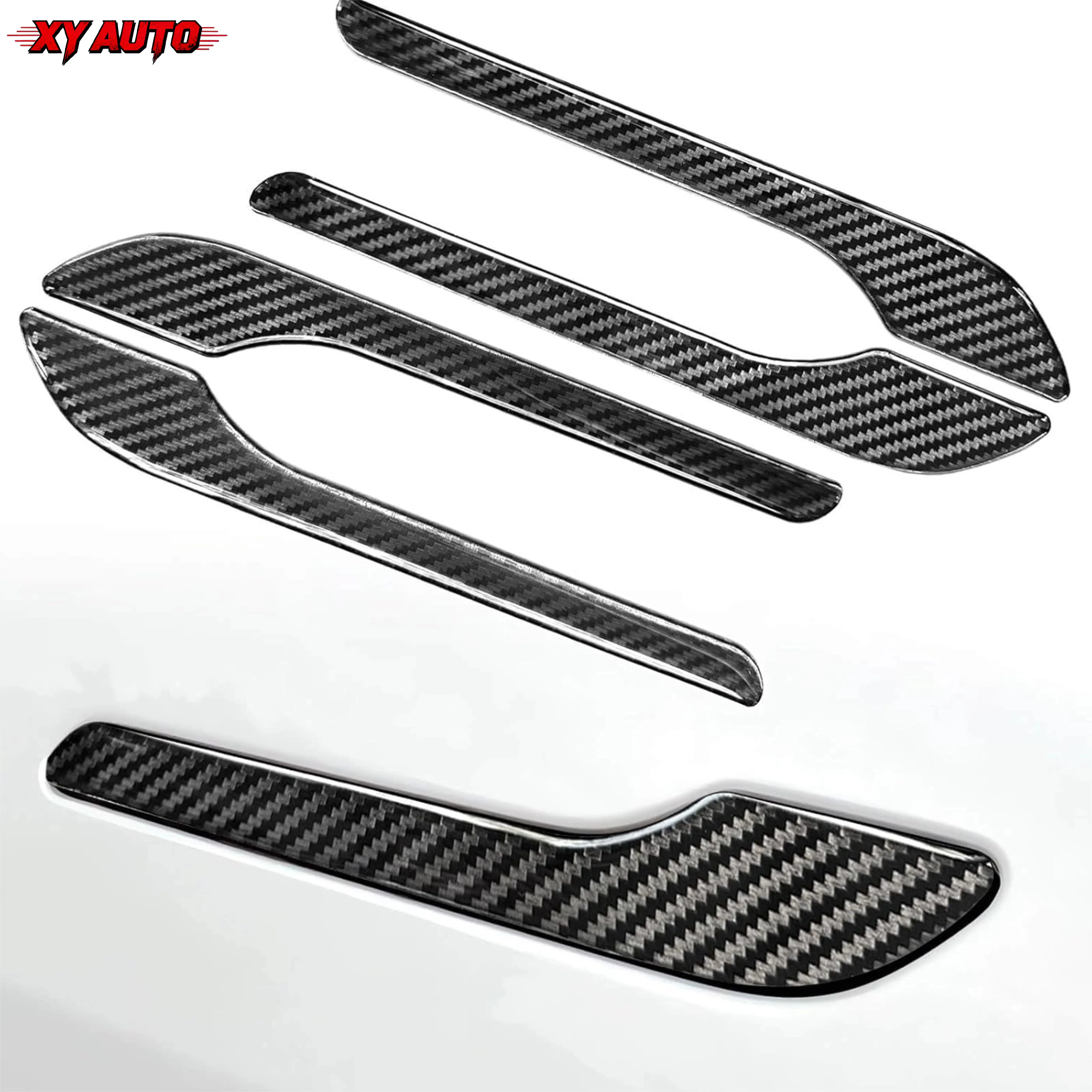 4PCS Matte Carbon Fiber Door Handle Covers, Decorative Protective Accessories Compatible with Tesla Model 3 and Model Y