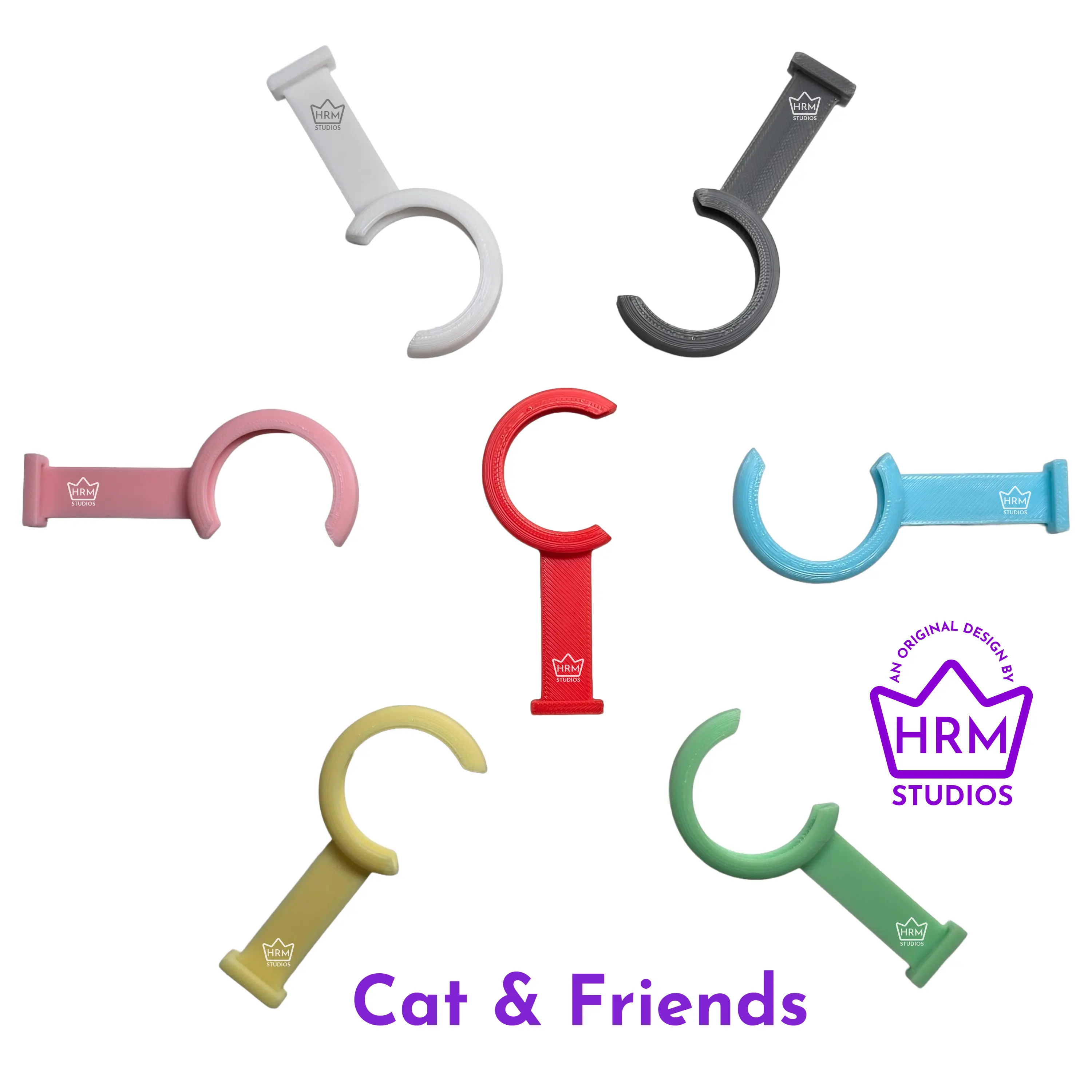 Cat & Friends Colors | Security & Anti-Flip Solution Compatible w/ 17cm Plush Pendants | Keychain Anti-Theft Device | Keyring Clip Guard Protector | Keychain Lock | Plushie Protector | Flip Prevention System