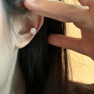 No Piercing Ear Clip Earrings, Sparkling Diamond Stud Clip-On Earrings for Women, Elegant Jewelry Accessory, Perfect Gift Idea