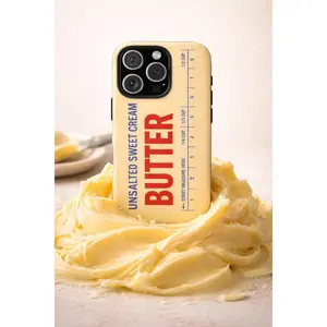 Butter Phone Case, Funny Food iPhone Cover, Hyper Realistic Aesthetic Tough Case Suitable for IPhone17 11 12 13 14 15 16 Pro Max Air Plus