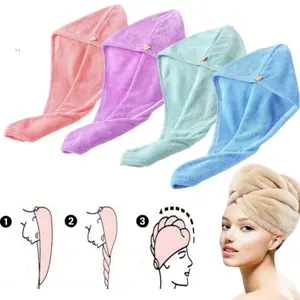 5 Pack Microfiber Hair Towel Wrap, Fast Drying Hair Towels for Women, Super Absorbent Turban Towels for Drying Wet Hair, Soft Lightweight Quick Dry Turban for Curly & Long Hair (Blue/Green/Pink/Purple/Camel)