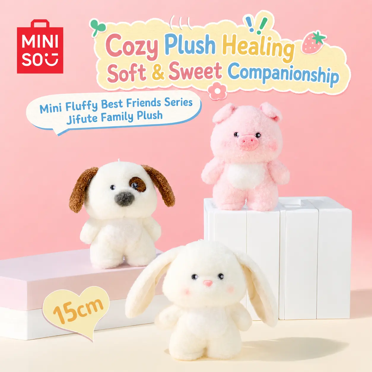 Mini Fluffy Buddies Series - Gift Family Dog Plush Doll, Soft Stuffed Toy, Cute Desk Ornament & Birthday Gift，Back To School