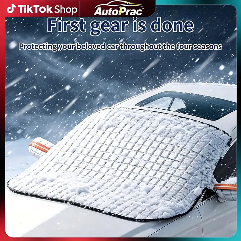 【ToolUpgrade】Car Windshield Snow Cover, Dust Rain Ice Frost Guard Protector, Anti-theft & Durable Design, Suitable for Car Winter Protection Snow & Summer Sunshade - Automotive Exterior Accessories (48''X64'')