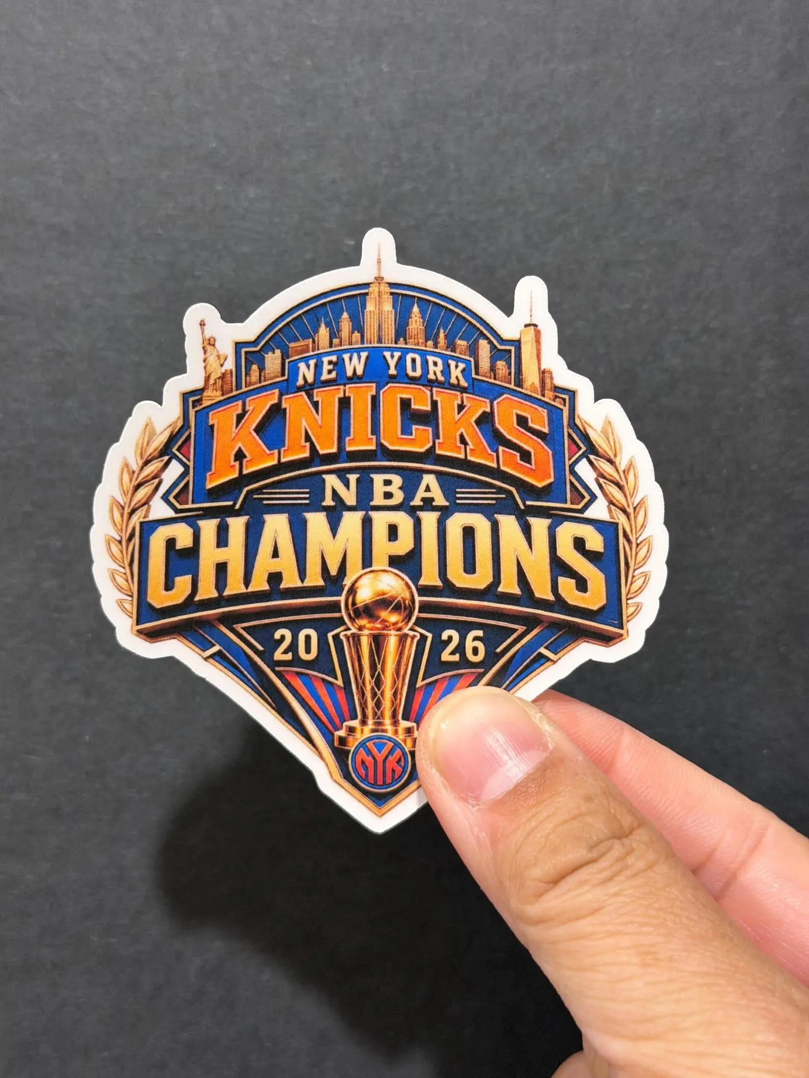 New York Basketball Victory Sticker, Vintage Hoops Vinyl Decal, Waterproof Laptop Water Bottle Kindle iPad Sticker
