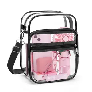 【Back to School】Clear Stadium-Approved Crossbody Bag - TSA-Approved PVC Fanny Pack for Travel School & Daily Essentials Adjustable Shoulder Strap Sturdy Cosmetic Multifunctional Cell Phone