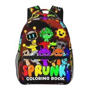 Men's Sprunki Backpack Cute Lightweight Sprunki plush Laptop Backpack Casual Weekend Travel Daypack Sprunki toys accessory bag for friends, colleagues, family holiday presents