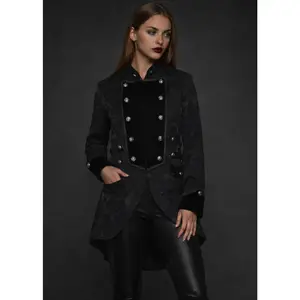 Black Pearl Pirate Brocade Victorian Coat