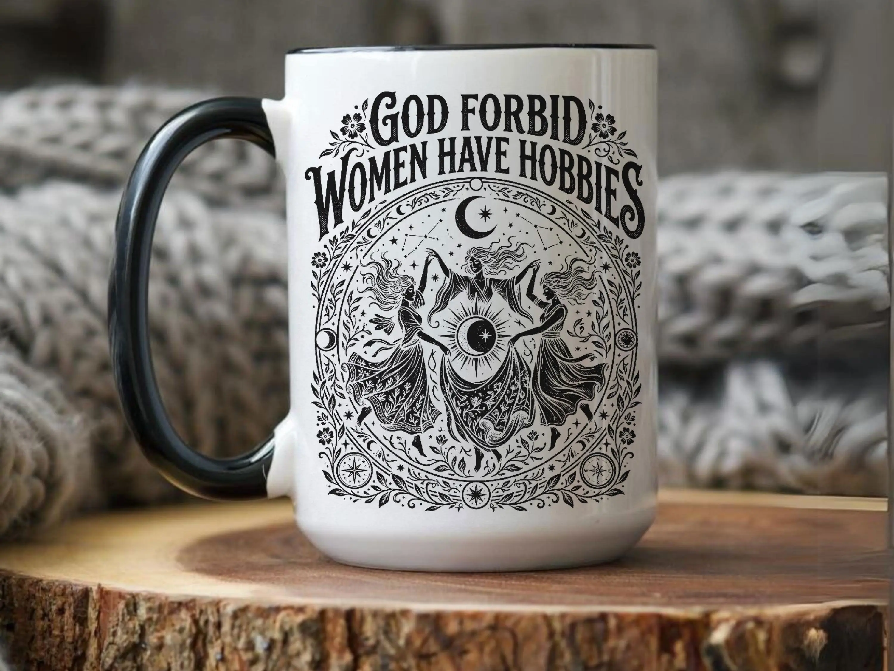 God Forbid Women Have Hobbies Coffee Mug, Feminist Christmas Gift, Witch Mug, Patriarchy Mugs, Witchy Mug, Girl Power Mug, Christmas Mug