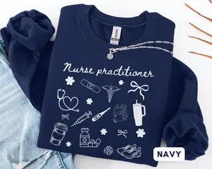 Nurse Practitioner T-Shirt OR Sweatshirt , NP  Family Nurse Practitioner , Dnp Fnp , Cosmetic Np Clothes Crewneck Womenswear