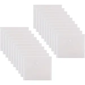 8.5 x 11 Letter Sized Clear Plastic Envelopes with Expanding Gusset Document File Storage Holder 20 Pack Hook Loop Closure