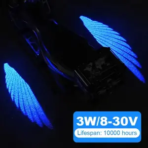 Viral Classic Angel Wings Motorcycle Welcome Projector Lights 2PCS, LED Underbody Ground Atmosphere Decor Lamp, Must-Have Night Riding Bike Mod Accessory For All Motorbikes & Scooters