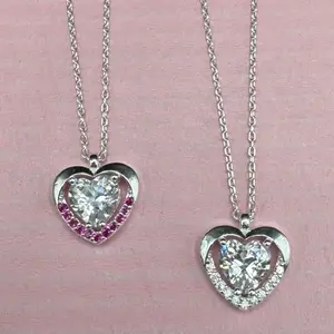 Valentines Hearts Necklaces in Various Styles with Green Red and Clear Heart Designs for Special Occasions chain is 18”