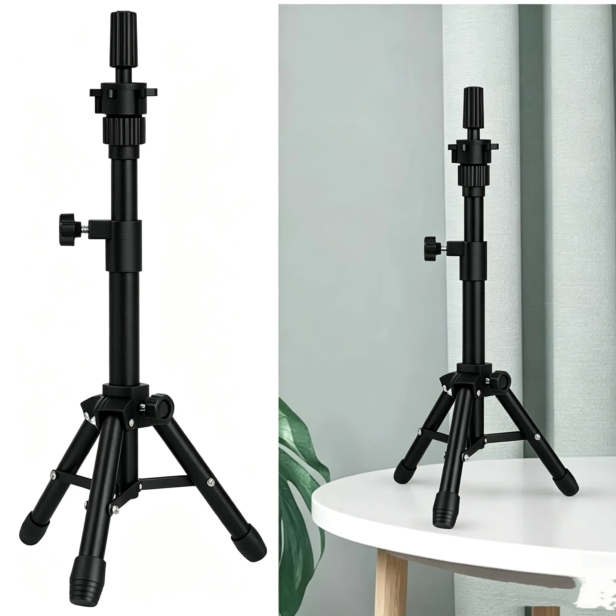 MINI Wig Stand Tripod, 25 Inch Adjustable Mannequin  Stand, Wig  Stand for  Heads And Canvas Block  (Mannequin  Not Included)