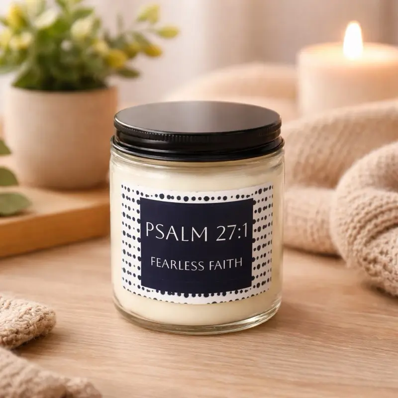 Christian Soy Candle – Frankincense & Old Books – Faith-Based Gift, 8 oz, Christian gift