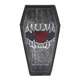 Reusable 4-Size Resin Vampire Fangs Set - Spooky Fake Teeth with Denture Adhesives, Coffin Gift Box, Denture Care Item for Halloween Adult Cosplay, Creepy Roleplay Accessories