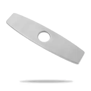 WOWOW 9.6 Inch Faucet Plate for 1 or 3 Hole Kitchen or Bathroom Faucet Deck Plate, Brushed Nickel Faucet Hole Cover Escutcheon Stainless Steel