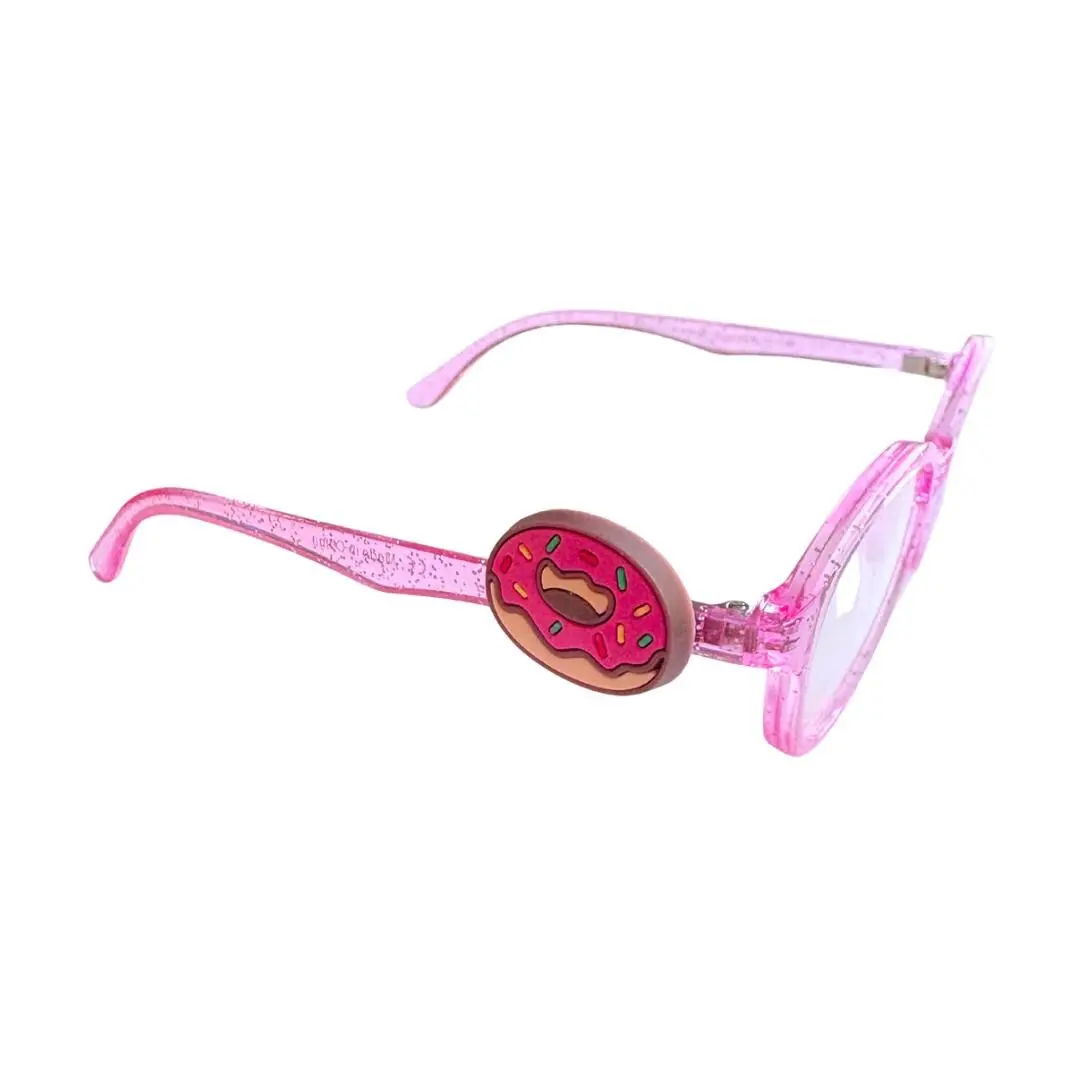 Strawberry Frosted Donut Glasses Charm for Kids | Fun Eyewear Accessory