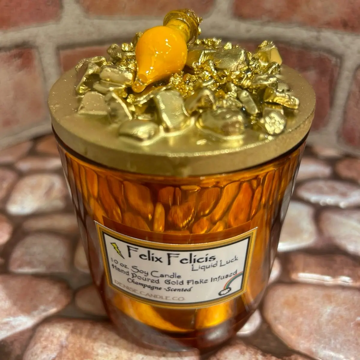 Liquid Luck Champagne Scented Gold Flake Infused Soy Wax Candle