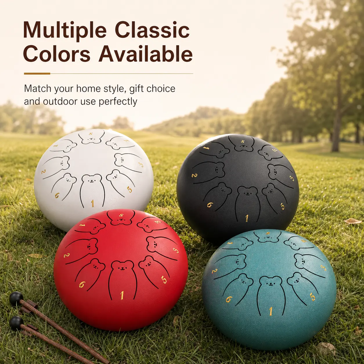 6-Inch 8-Note High Carbon Steel Tongue Drum with Good Elasticity, Pure Tone, High Pitch Accuracy, Storage Bag, Music Score, Drumsticks, Finger Sleeves & Note Stickers | Ideal for Spiritual Healing, Yoga | Perfect Holiday Gift for Percussion Enthusiasts