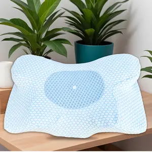 Memory Foam  Ergonomic Pillow -Contour Orthopedic Firm Pillow for Neck and Shoulder Comfort, Ideal for Back Stomach and Side Sleepers with Breathable Microfiber Cover almohada or