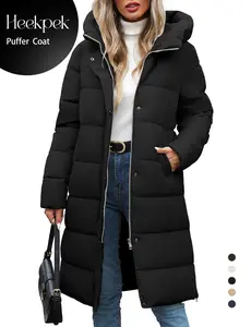 HEEKPEK Winter Puffer Jacket Hooded Warm Winter Long Coat Thickened Down Alternative Jacket Outwear super  puff outdoorfun