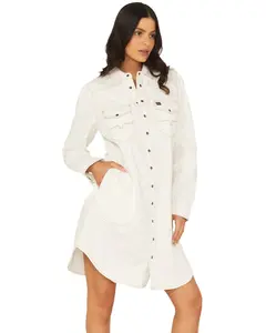 Kimes Ranch Women's Women'S Rox Long Sleeve Snap Cropped Western Mini Dress - Wsk0000009-Wht